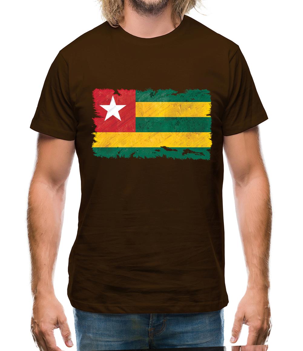 Togo Grunge Style Flag Mens T-Shirt
