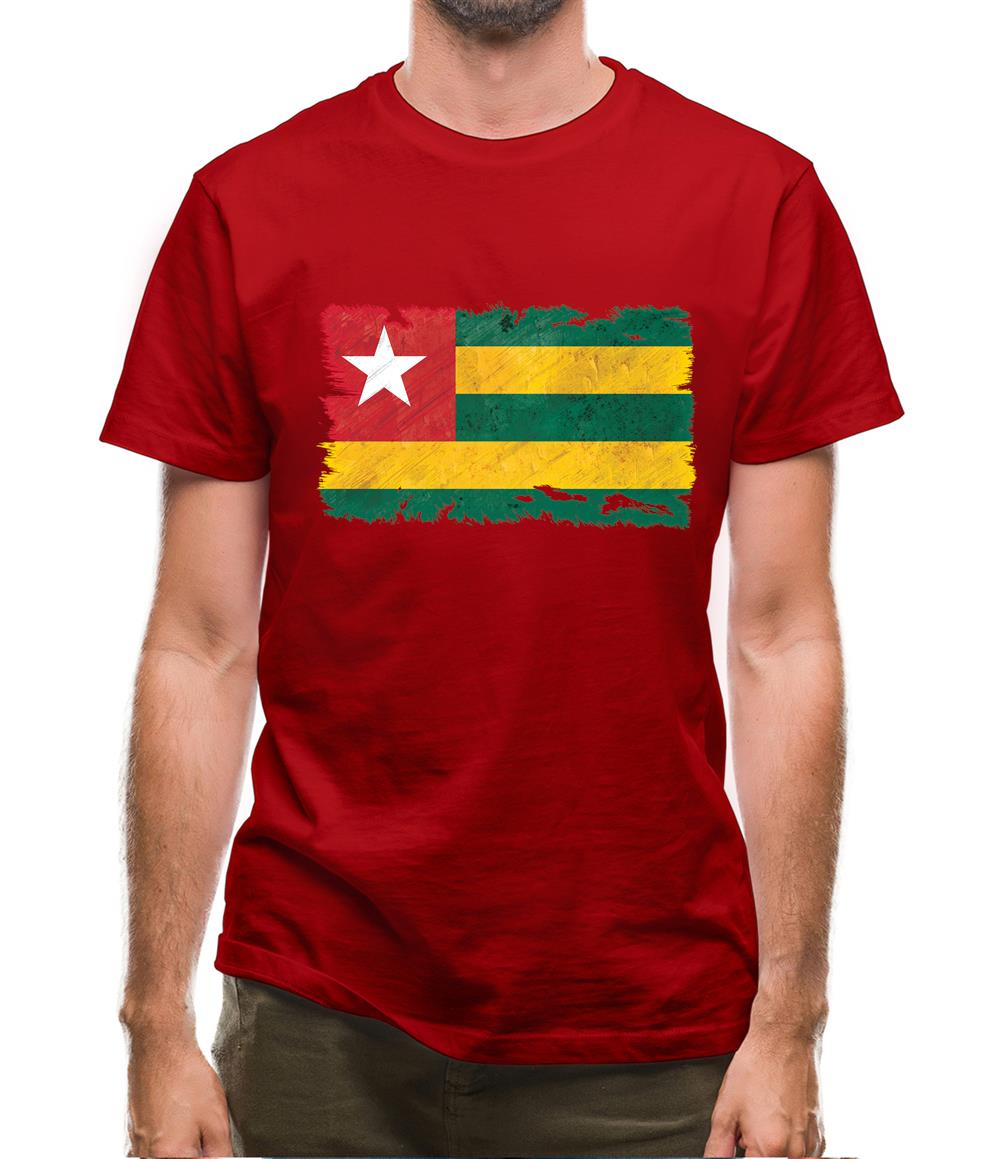 Togo Grunge Style Flag Mens T-Shirt