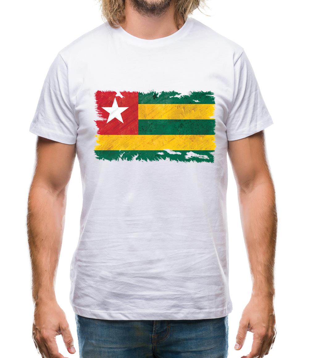 Togo Grunge Style Flag Mens T-Shirt