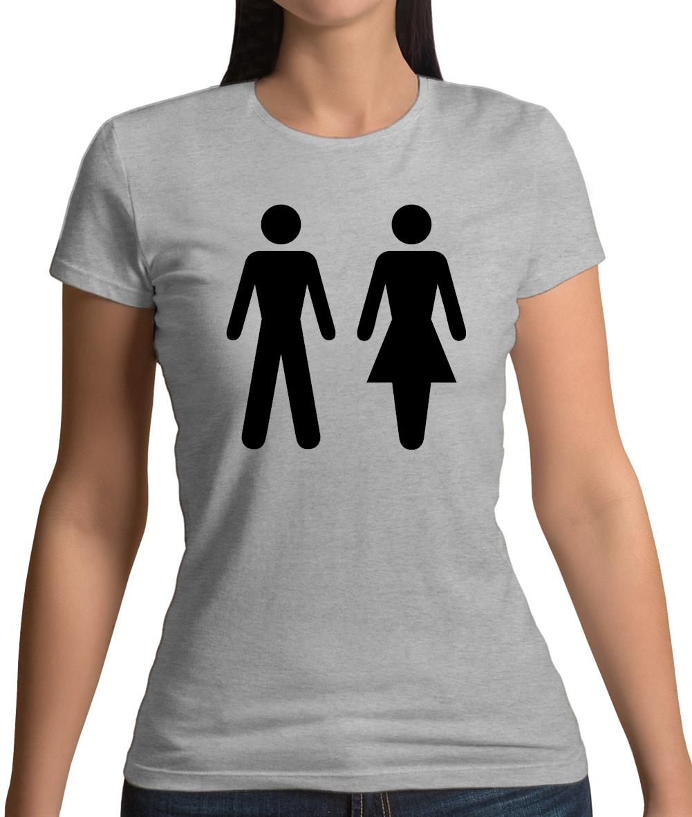 Man Woman Toilet Sign Womens T-Shirt