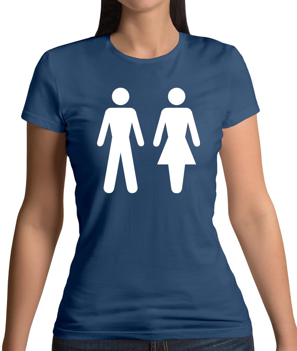 Man Woman Toilet Sign Womens T-Shirt