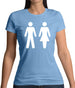 Man Woman Toilet Sign Womens T-Shirt