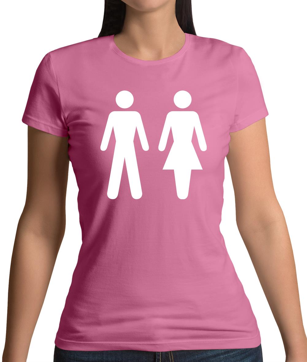 Man Woman Toilet Sign Womens T-Shirt