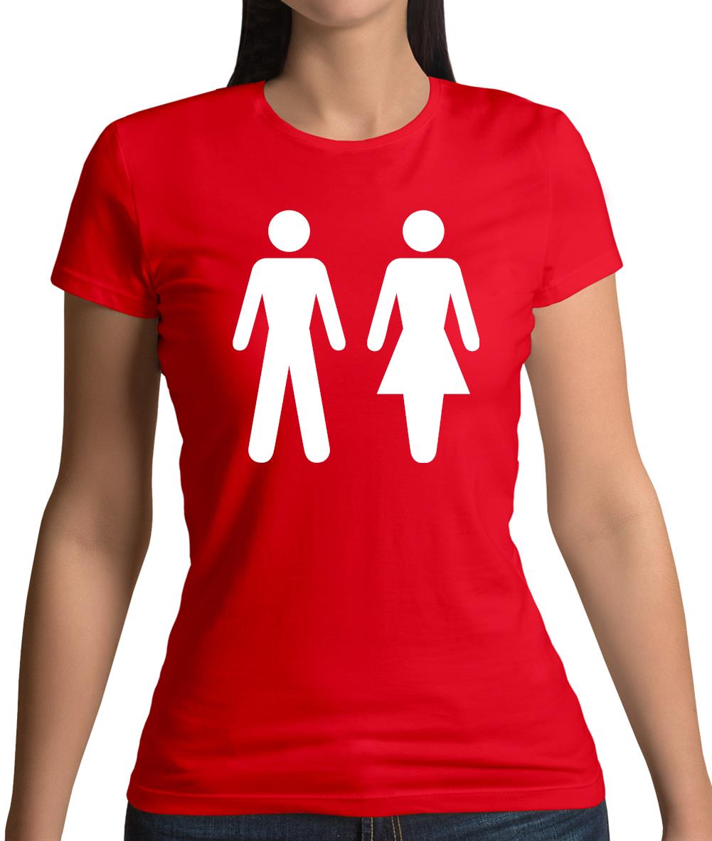 Man Woman Toilet Sign Womens T-Shirt