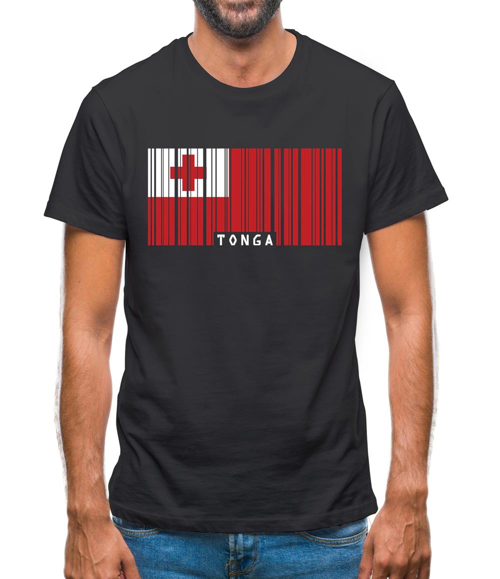Tonga Barcode Style Flag Mens T-Shirt