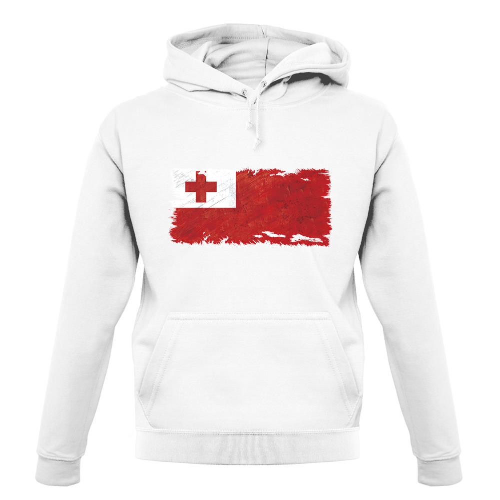 Tonga Grunge Style Flag unisex hoodie
