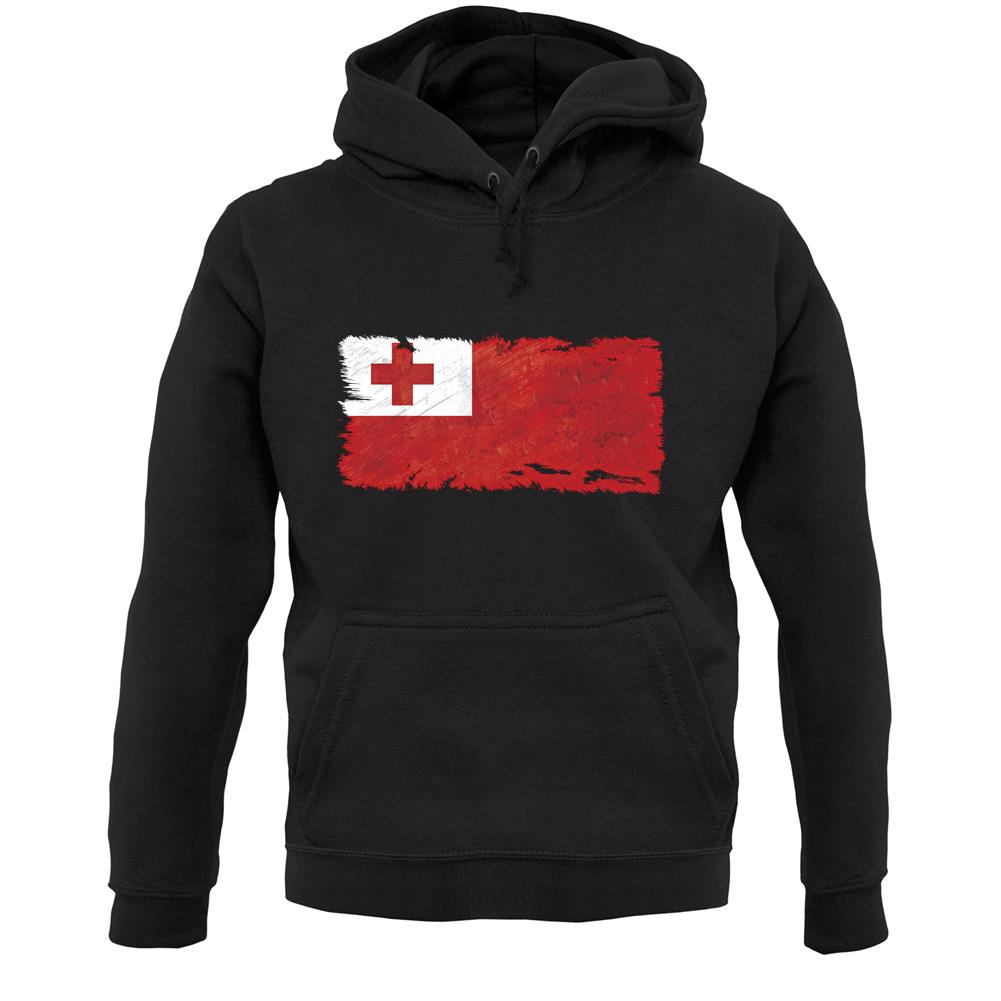 Tonga Grunge Style Flag Unisex Hoodie