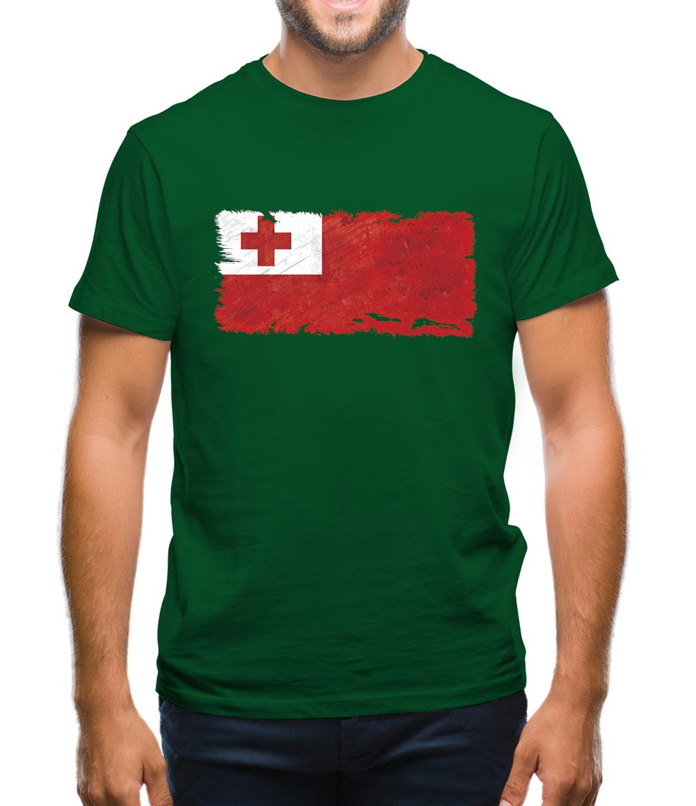 Tonga Grunge Style Flag Mens T-Shirt