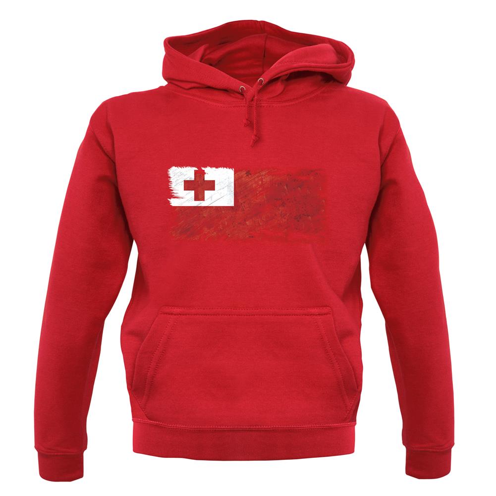 Tonga Grunge Style Flag unisex hoodie