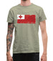 Tonga Grunge Style Flag Mens T-Shirt