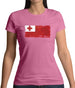 Tonga Grunge Style Flag Womens T-Shirt