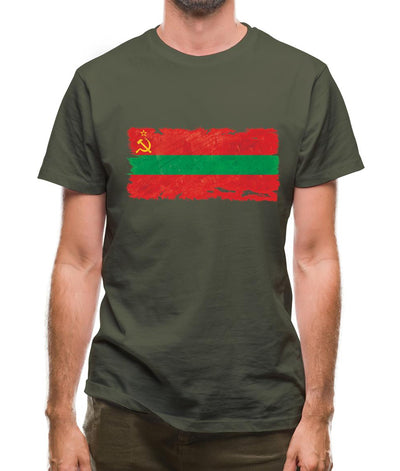 Transnistria Grunge Style Flag Mens T-Shirt