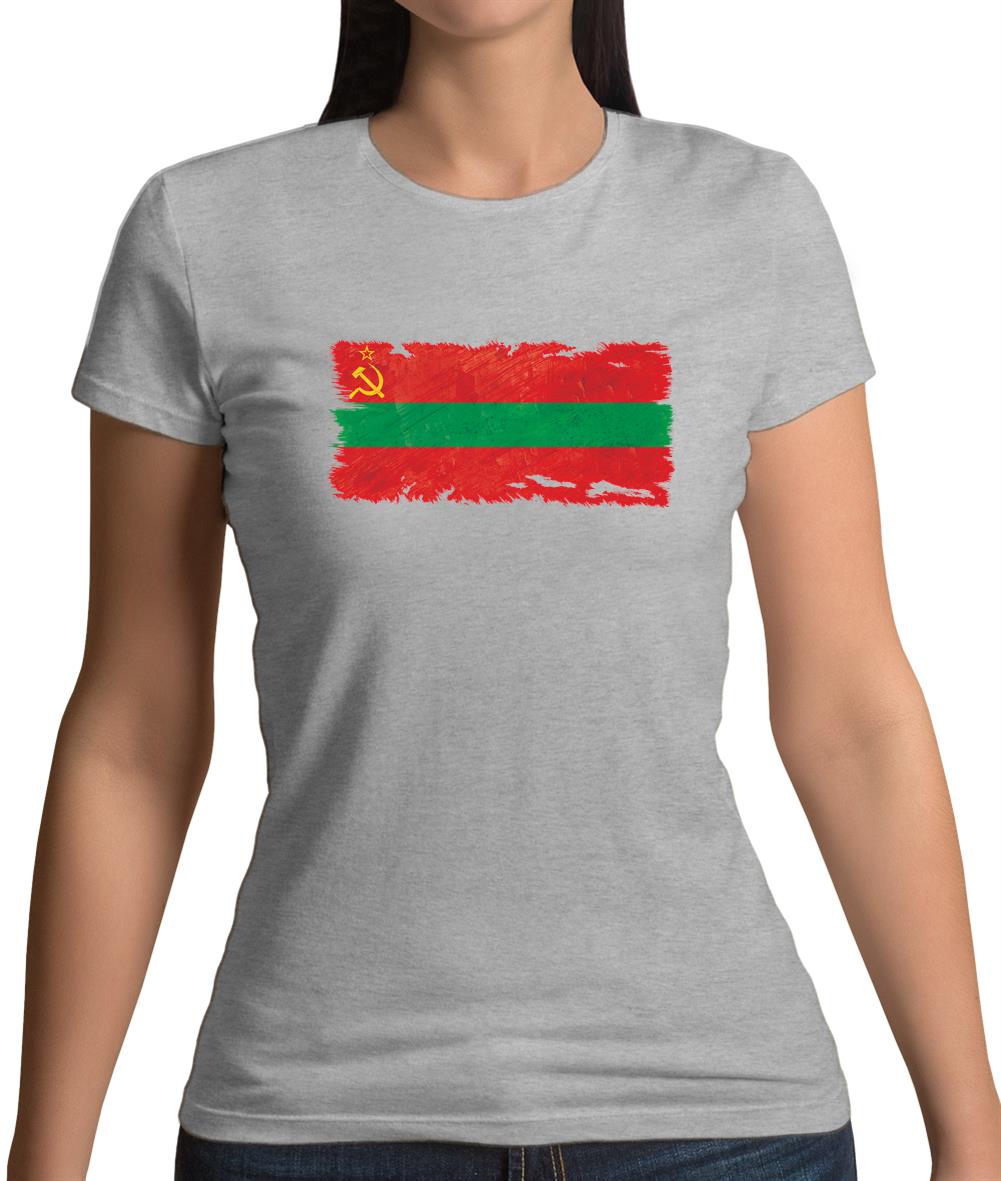 Transnistria Grunge Style Flag Womens T-Shirt