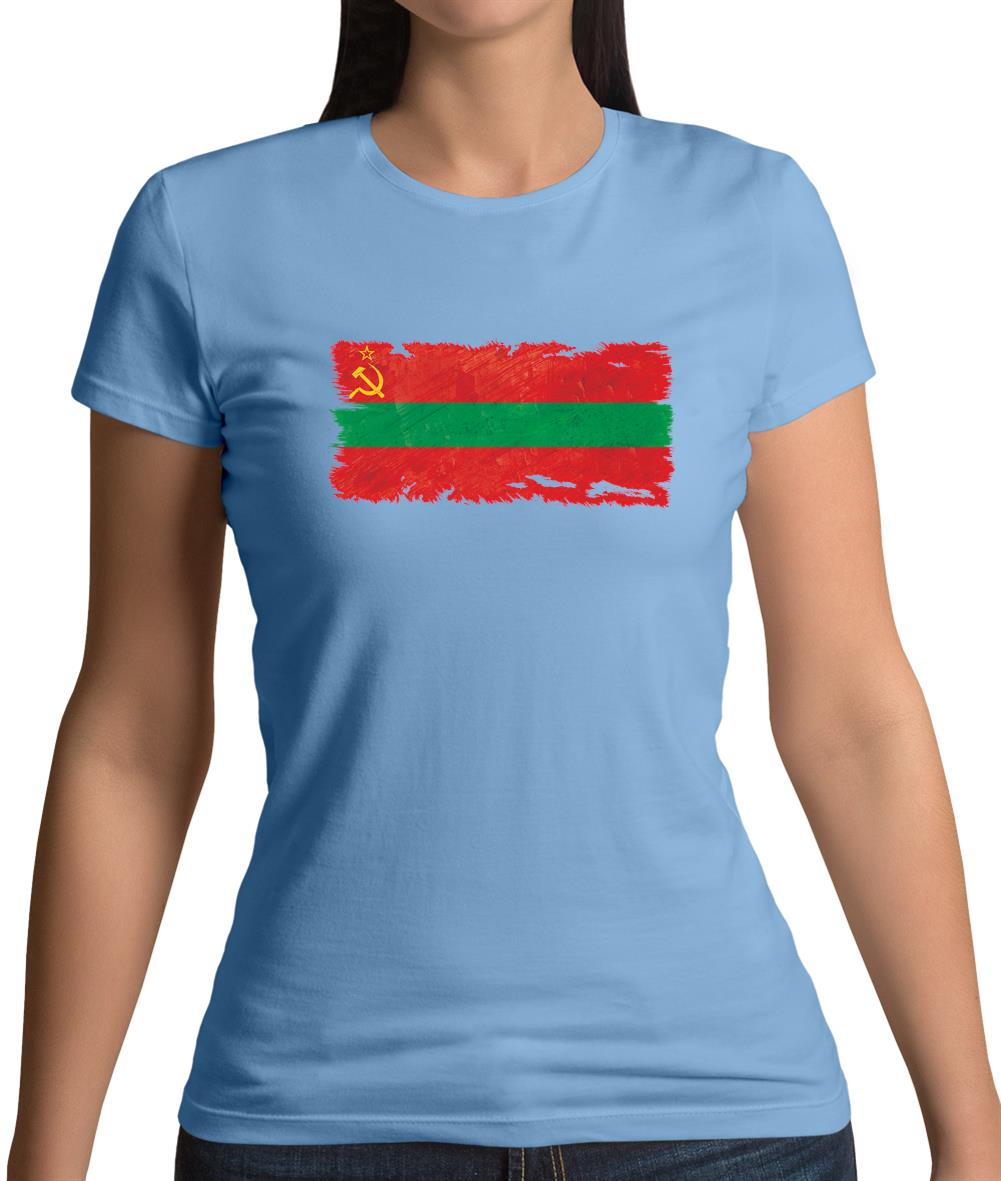 Transnistria Grunge Style Flag Womens T-Shirt