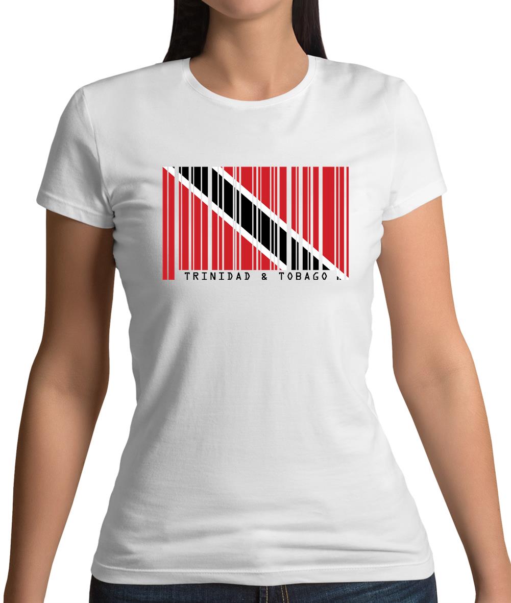 Trinidad And Tobago Barcode Style Flag Womens T-Shirt