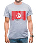 Tunisia Barcode Style Flag Mens T-Shirt