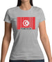 Tunisia Barcode Style Flag Womens T-Shirt