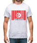 Tunisia Barcode Style Flag Mens T-Shirt
