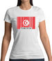 Tunisia Barcode Style Flag Womens T-Shirt