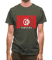 Tunisia Barcode Style Flag Mens T-Shirt