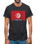 Tunisia Barcode Style Flag Mens T-Shirt