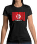 Tunisia Barcode Style Flag Womens T-Shirt