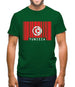 Tunisia Barcode Style Flag Mens T-Shirt