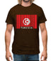 Tunisia Barcode Style Flag Mens T-Shirt