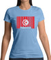 Tunisia Barcode Style Flag Womens T-Shirt