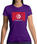 Tunisia Barcode Style Flag Womens T-Shirt