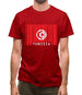 Tunisia Barcode Style Flag Mens T-Shirt