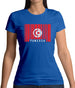 Tunisia Barcode Style Flag Womens T-Shirt