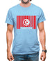 Tunisia Barcode Style Flag Mens T-Shirt