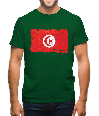 Tunisia Grunge Style Flag Mens T-Shirt