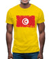 Tunisia Grunge Style Flag Mens T-Shirt