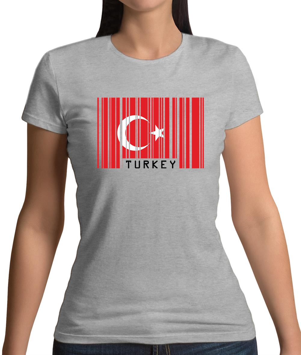 Turkey Barcode Style Flag Womens T-Shirt