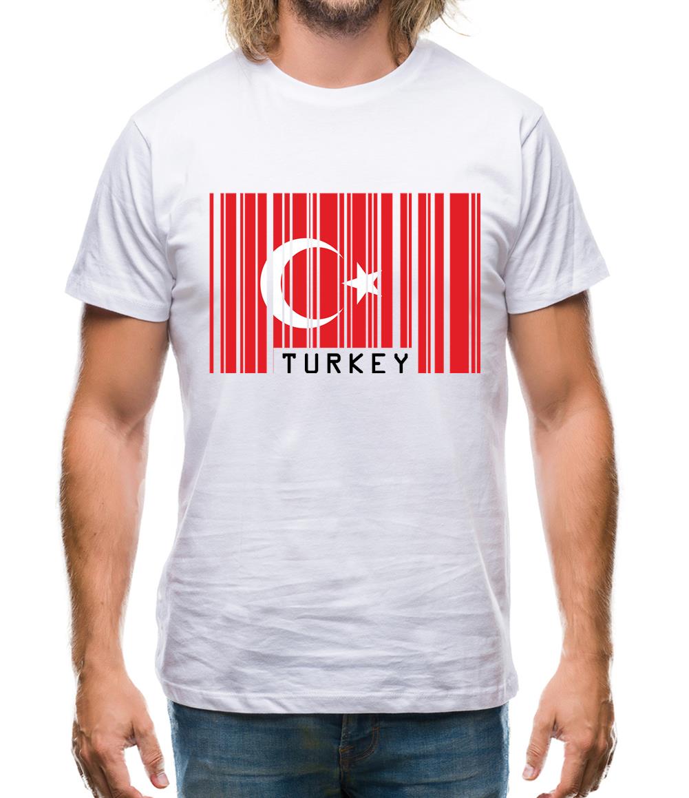 Turkey Barcode Style Flag Mens T-Shirt