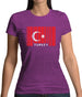 Turkey Barcode Style Flag Womens T-Shirt