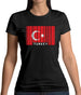 Turkey Barcode Style Flag Womens T-Shirt