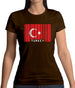 Turkey Barcode Style Flag Womens T-Shirt