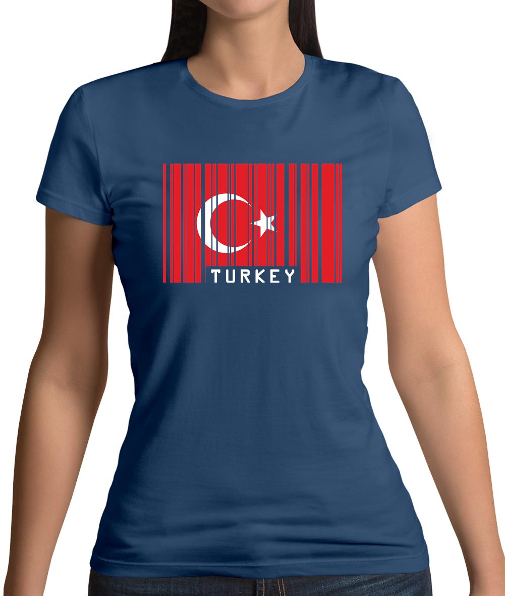Turkey Barcode Style Flag Womens T-Shirt