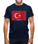 Turkey Barcode Style Flag Mens T-Shirt