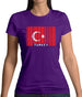 Turkey Barcode Style Flag Womens T-Shirt