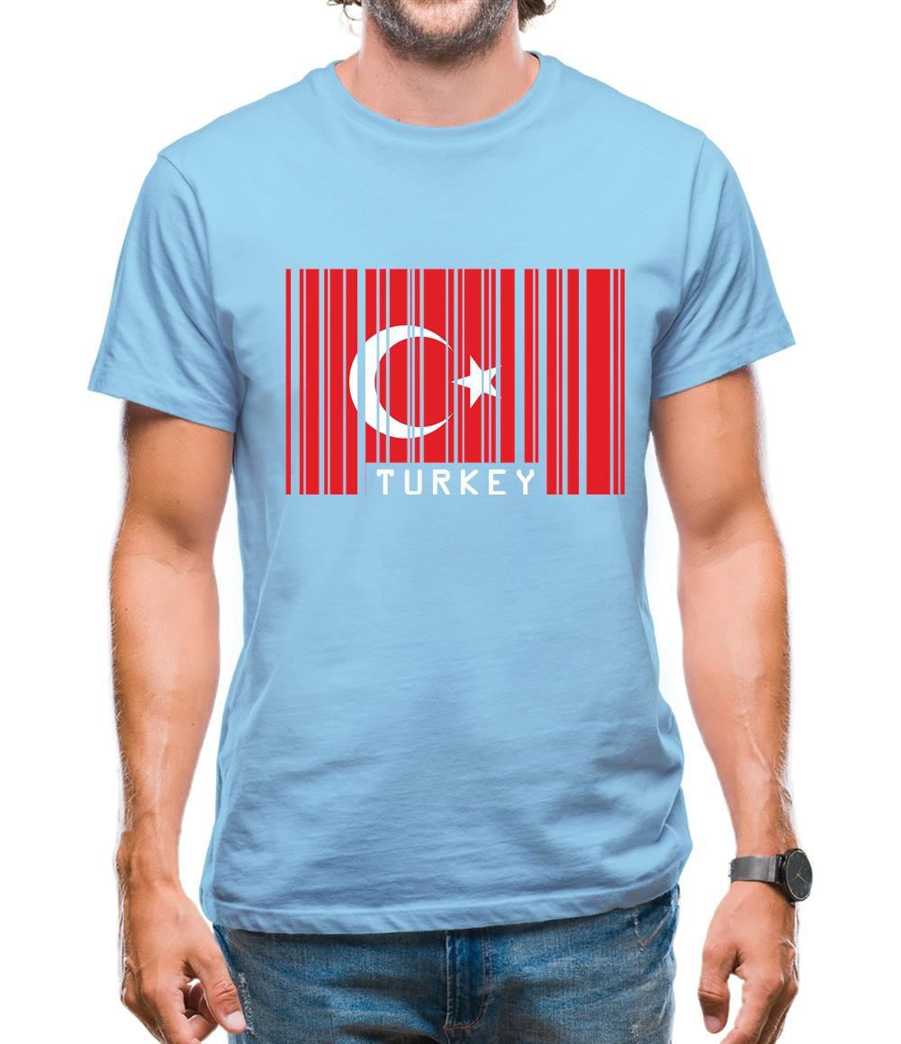 Turkey Barcode Style Flag Mens T-Shirt
