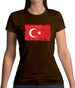 Turkey Grunge Style Flag Womens T-Shirt