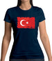 Turkey Grunge Style Flag Womens T-Shirt