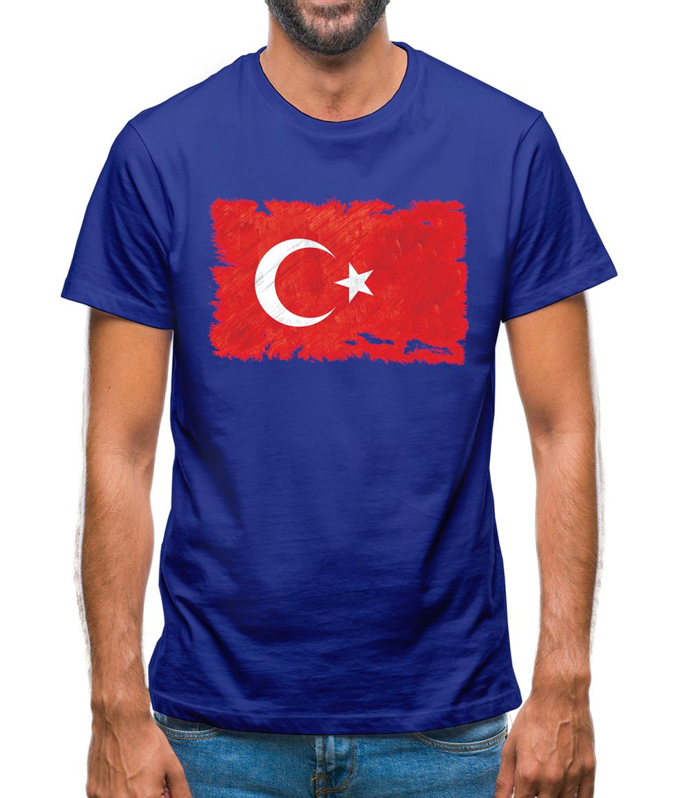 Turkey Grunge Style Flag Mens T-Shirt