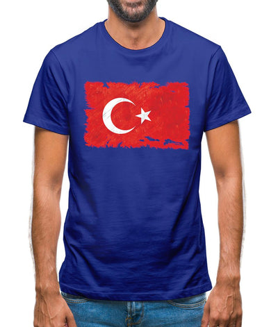 Turkey Grunge Style Flag Mens T-Shirt