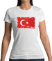 Turkey Grunge Style Flag Womens T-Shirt