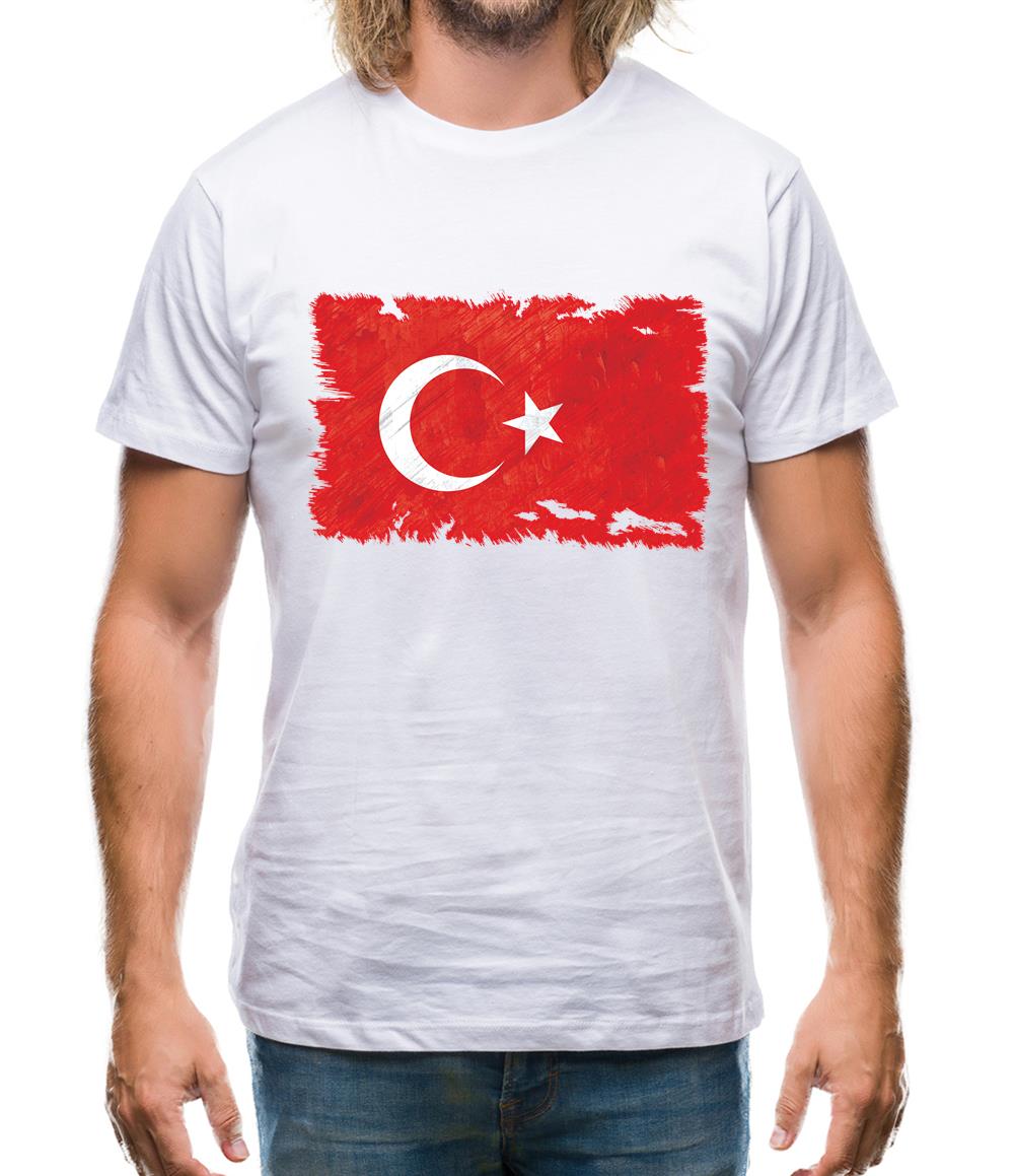 Turkey Grunge Style Flag Mens T-Shirt